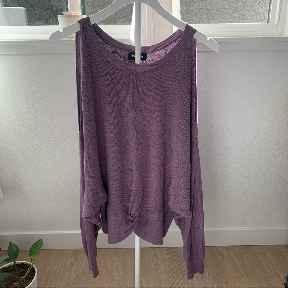 Express Twist-Front Crewneck Sweater